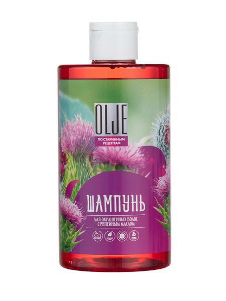 OLJE Натуральный шампунь для окрашенных волос с репейным маслом для поврежденных волос 450 мл в Оренбурге