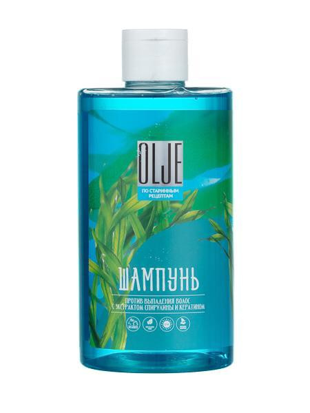 OLJE Натуральный шампунь против выпадения волос с экстрактом концентрата спирулины и кератина 450 мл в Оренбурге