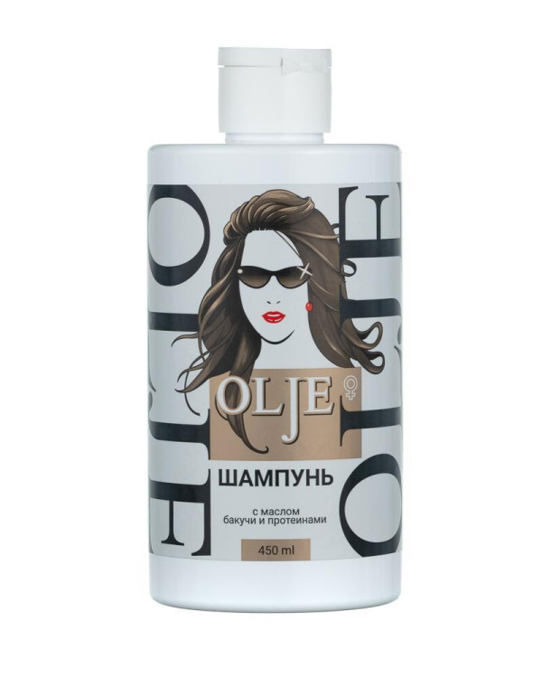 OLJE. Шампунь женский с маслом бакучи и протеинами, 450 мл в Оренбурге