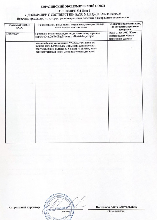 Несмываемая маска для восстановления волос после окрашивания и осветления Therapy peptide bonding C78  hair mask в Оренбурге